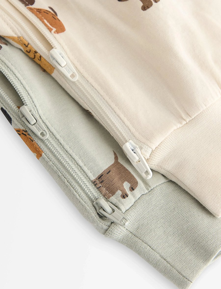 Lindex - 2-pack pyjamas with allover print - natdragter - light beige - 2