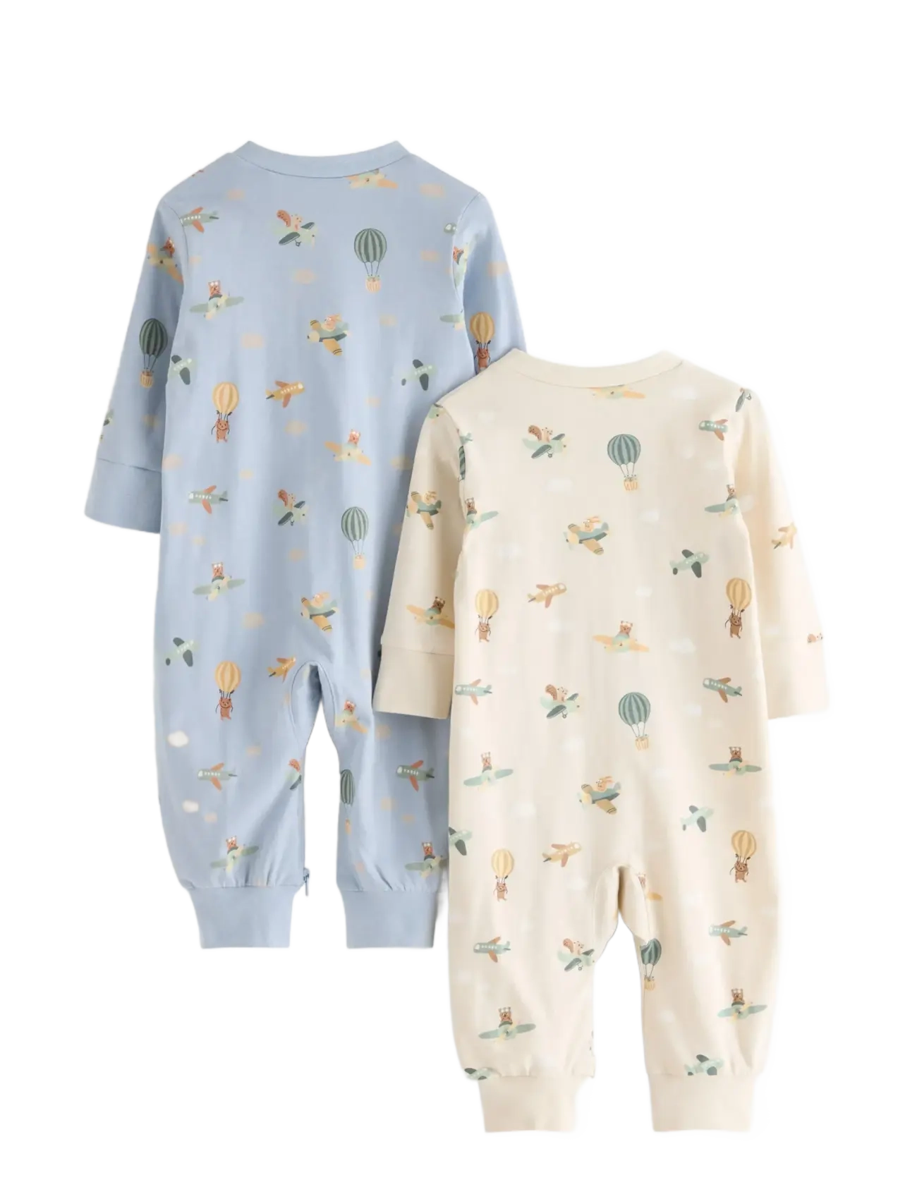 Lindex - 2-pack pyjamas with allover print - schlafoveralls - light dusty blue - 1