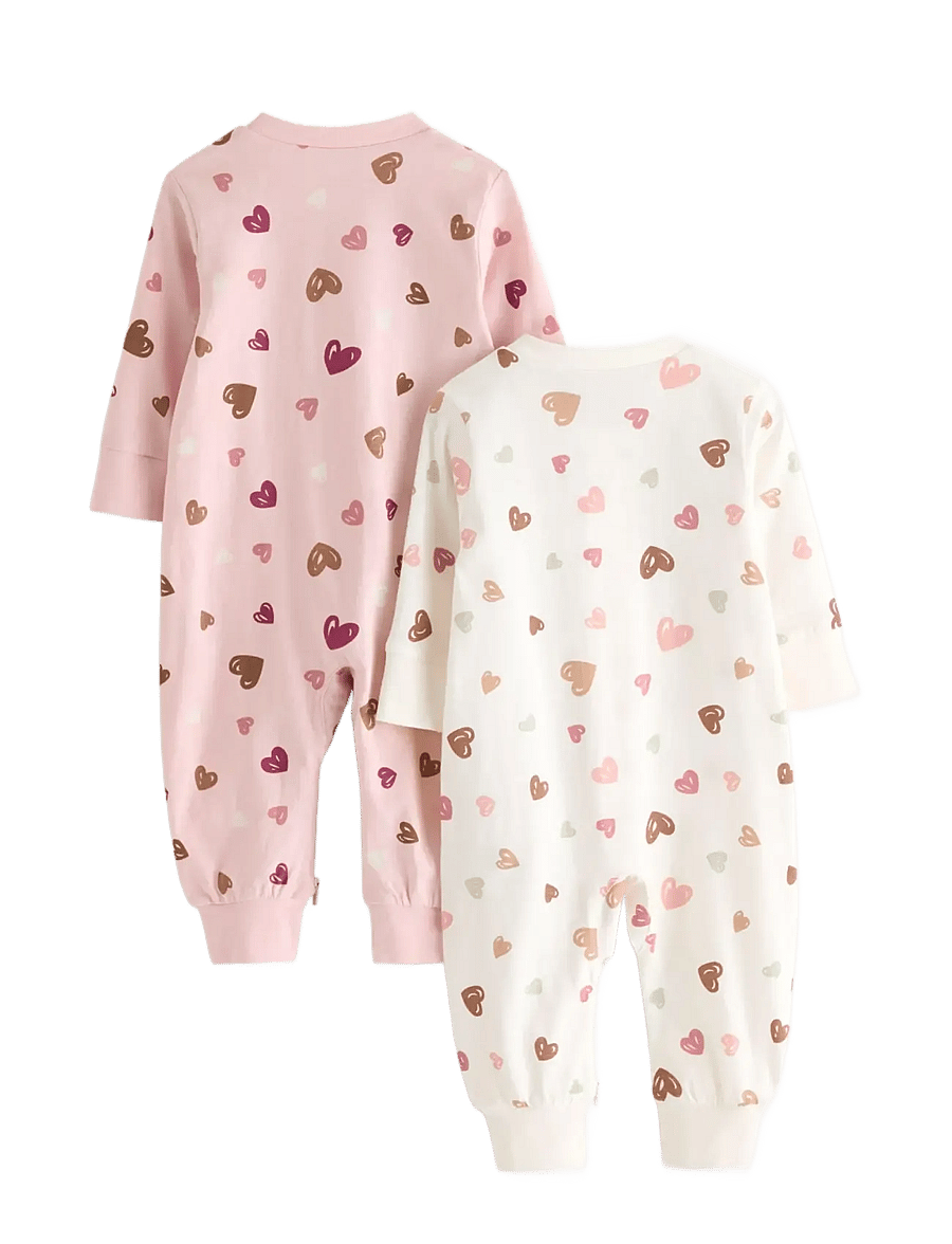 Lindex - 2-pack pyjamas with allover print - natdragter - light dusty pink - 1