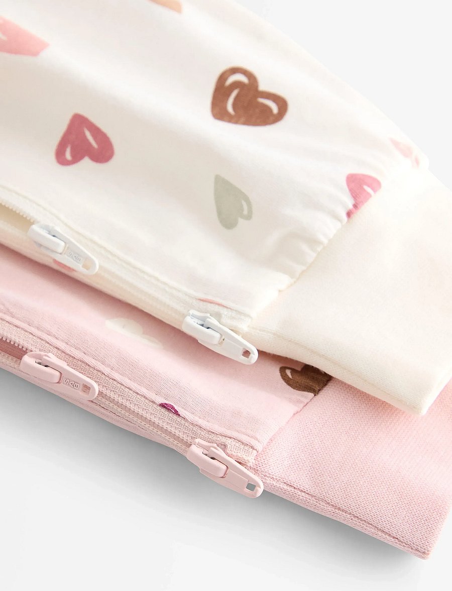 Lindex - 2-pack pyjamas with allover print - natdragter - light dusty pink - 2