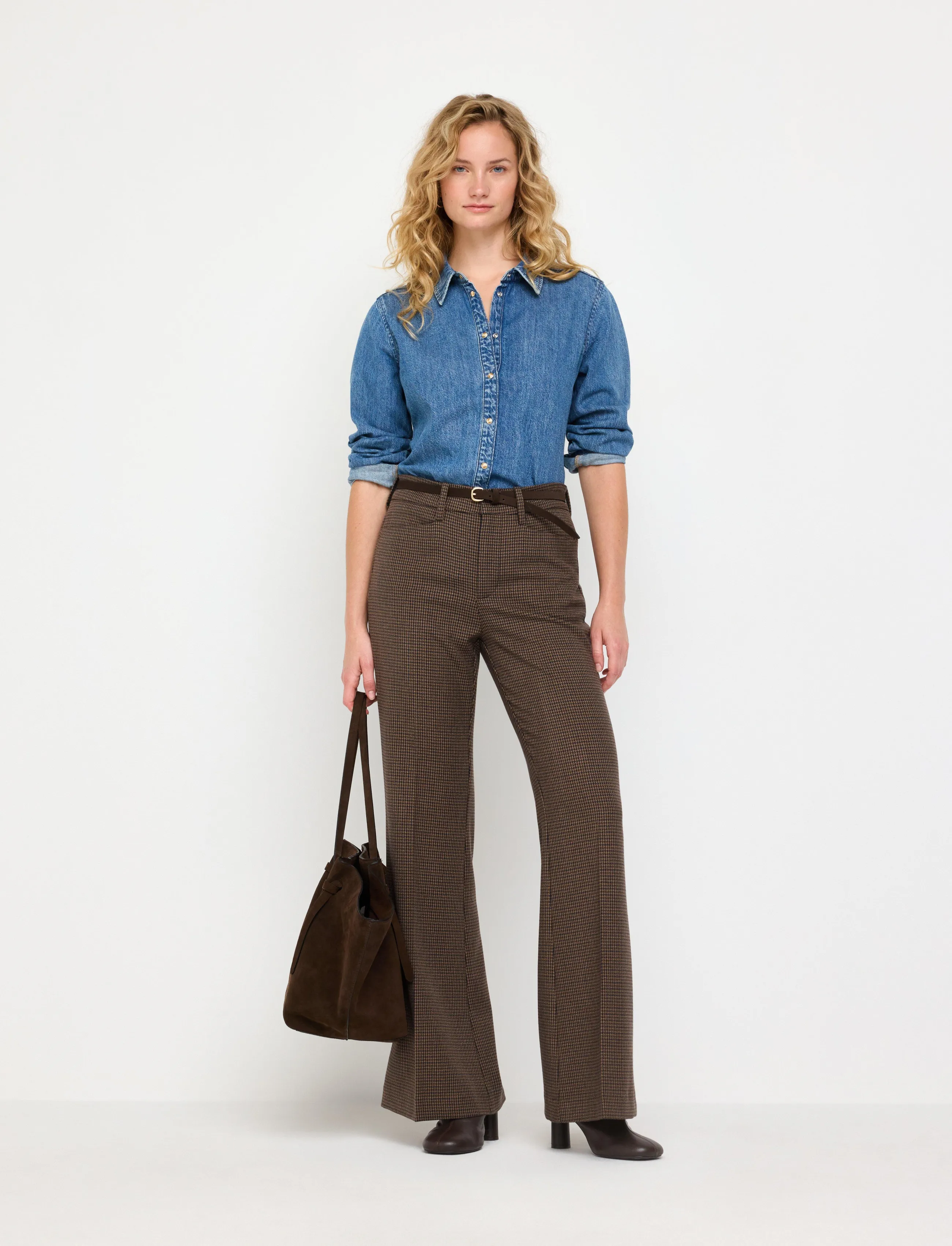 Lindex FLARE trousers - Lindex - BROWN / brown