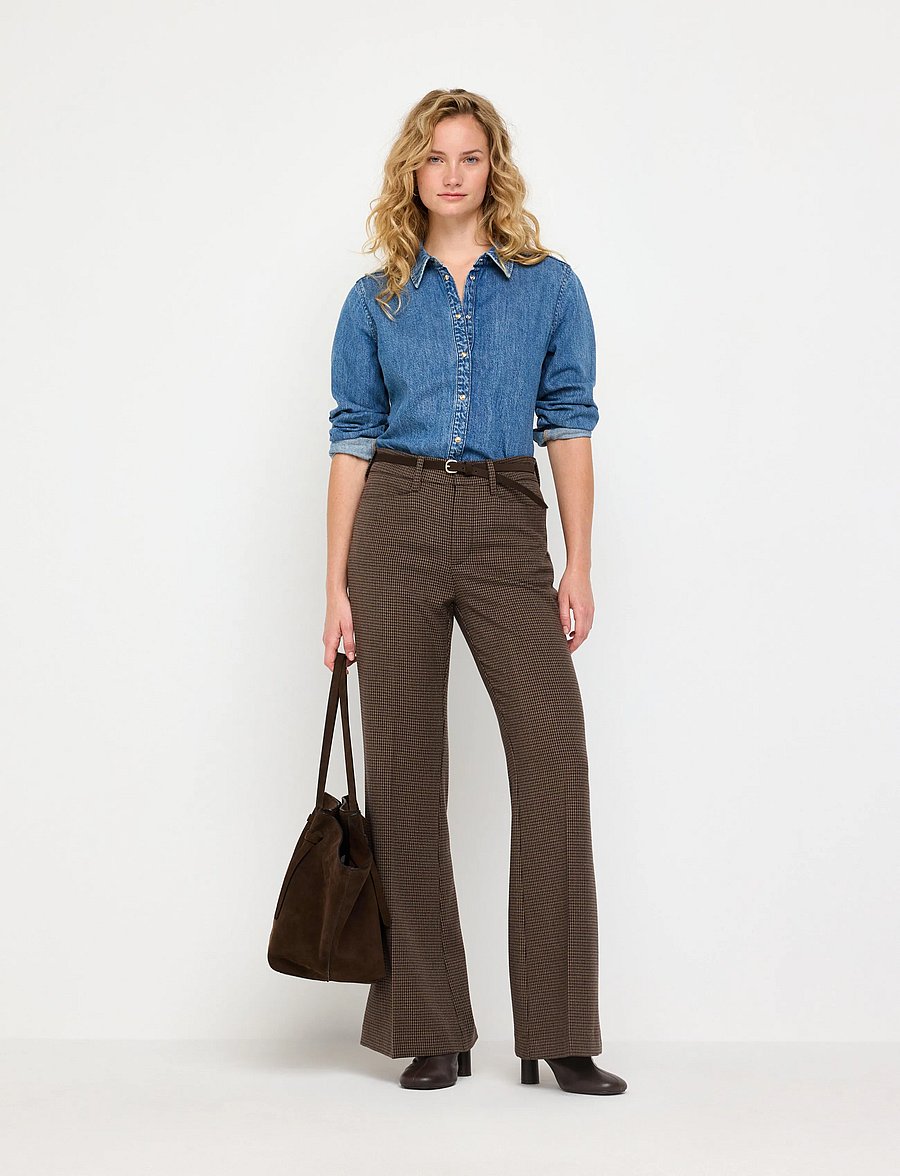 Lindex - FLARE trousers - flare bukser - brown - 0