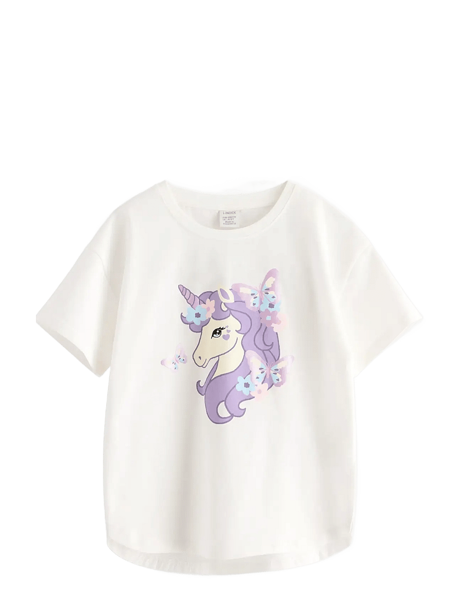 Lindex - Cotton t-shirt - kurzärmelige - light dusty white - 1