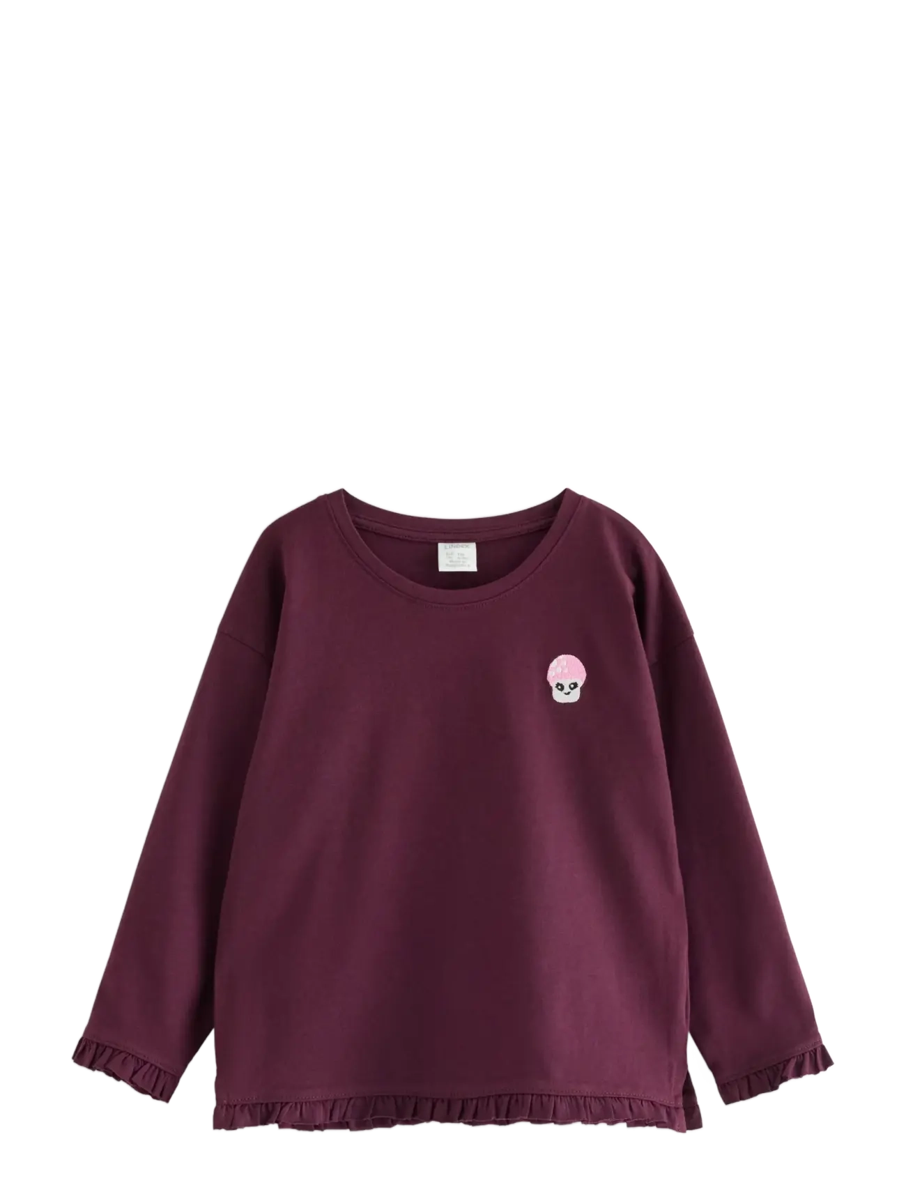 Lindex Long-sleeved top with frills - Lindex - DARK LILAC / purple