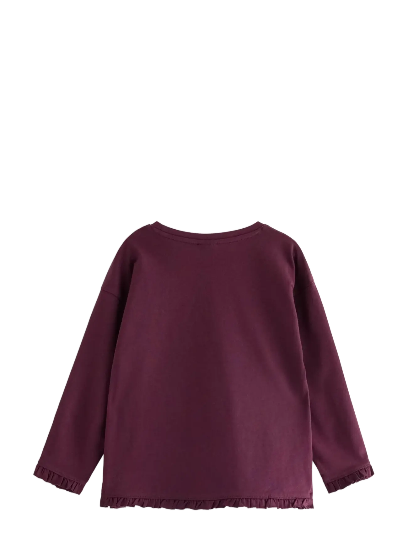 Lindex - Long-sleeved top with frills - langærmede t-shirts - dark lilac - 1