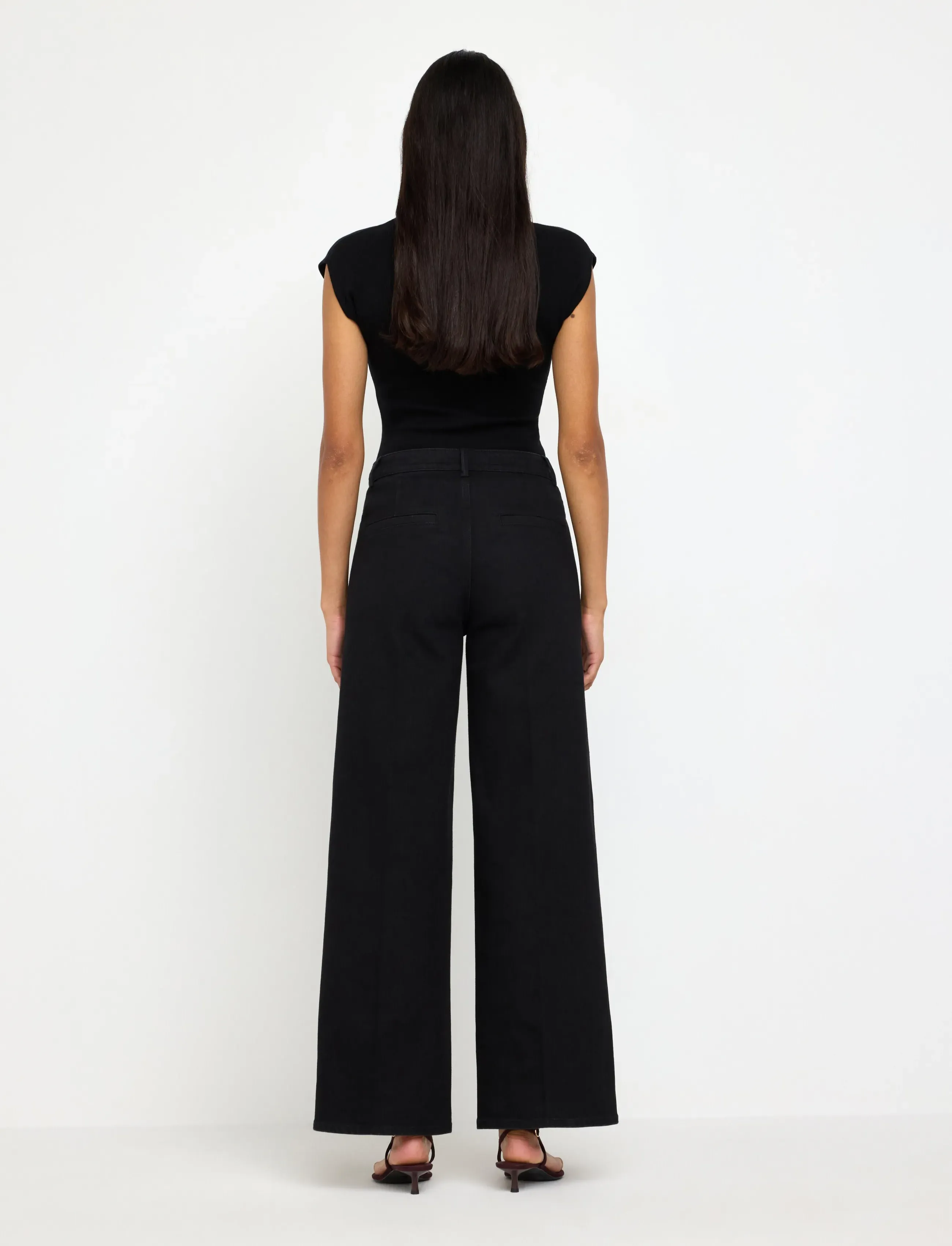 Lindex - Wide Noomi trousers - black denim - 3
