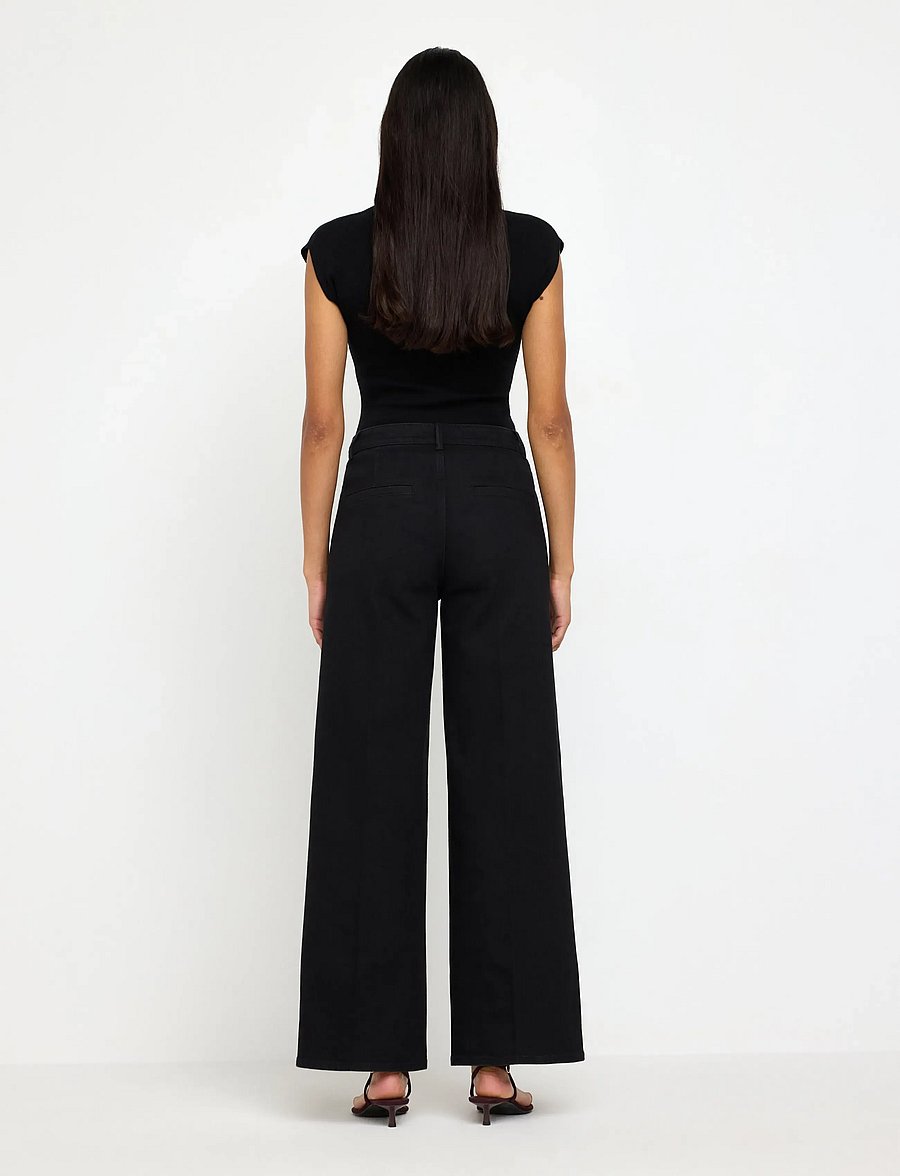 Lindex - Wide Noomi trousers - hosen mit weitem bein - black denim - 3