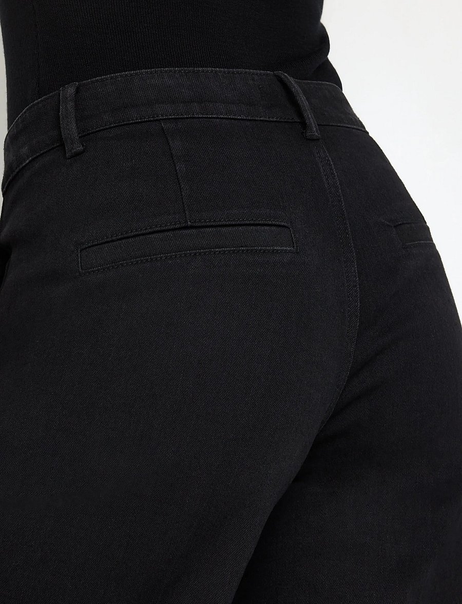 Lindex - Wide Noomi trousers - hosen mit weitem bein - black denim - 4