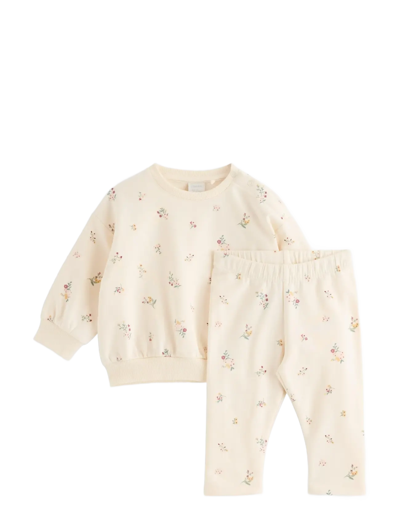 Lindex Set With Sweatshirt And Leggings, 74, Cream, Sæt > Sæt Med Langærmet T-Shirt, Børn