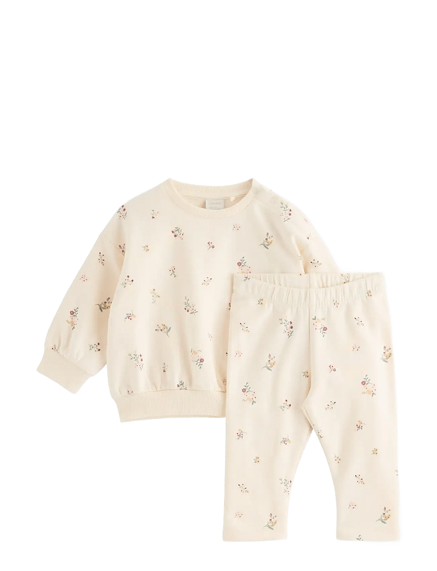 Lindex - Set with sweatshirt and leggings - white - 0