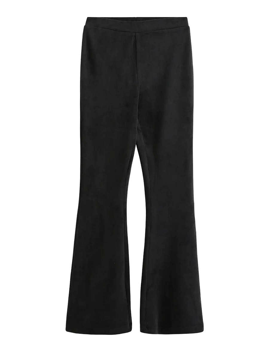Lindex - Flared trousers in velour - byxor - black - 1