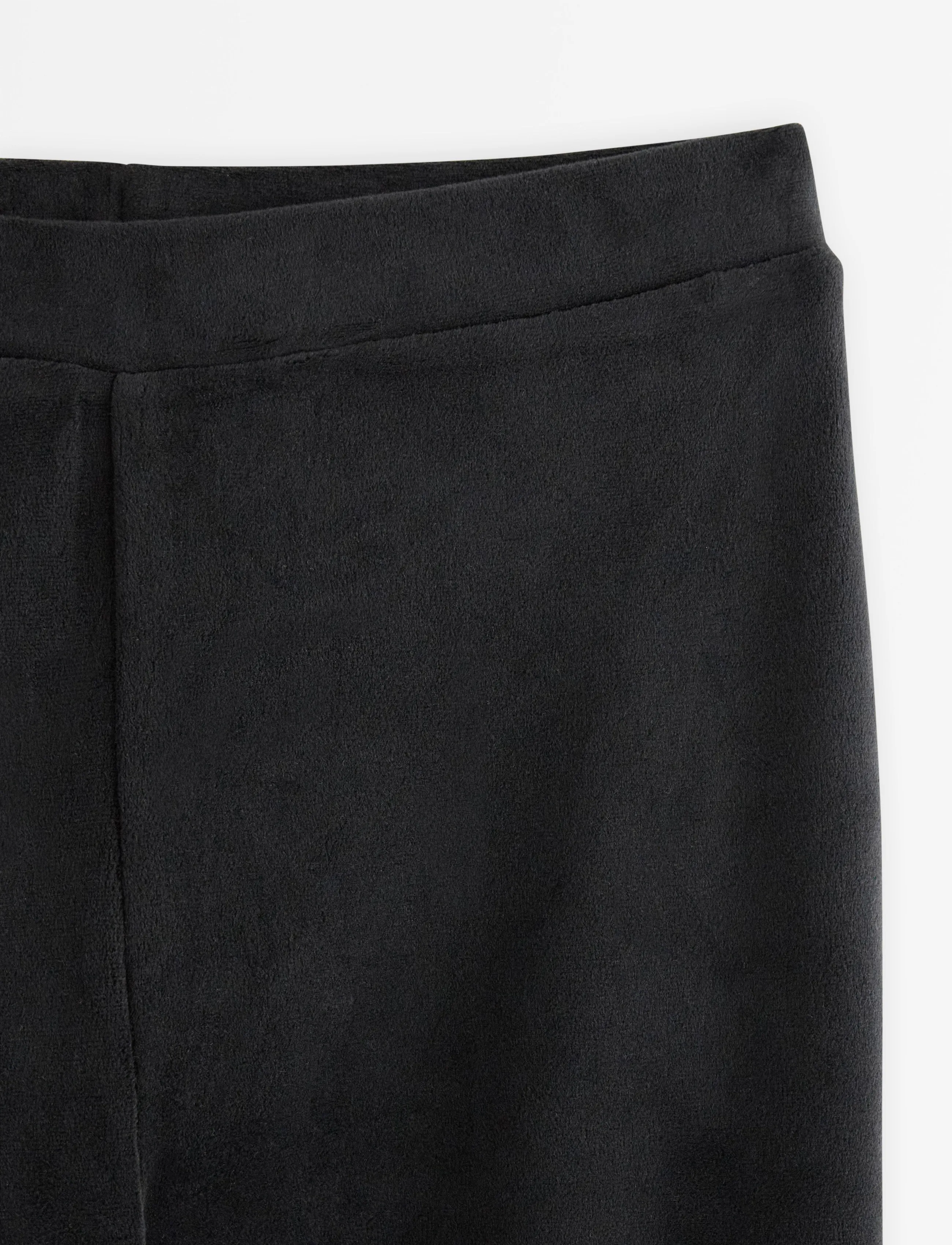 Lindex - Flared trousers in velour - black - 5