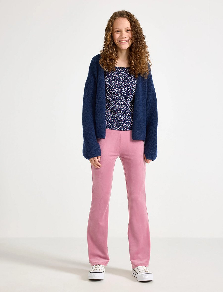 Lindex - Flared trousers in velour - bukser - dusty lilac - 0