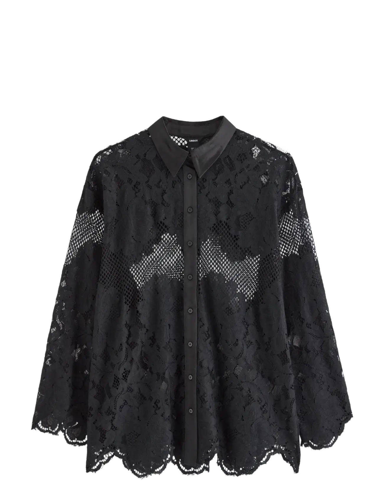 Lindex - Blouse in lace - black - 1