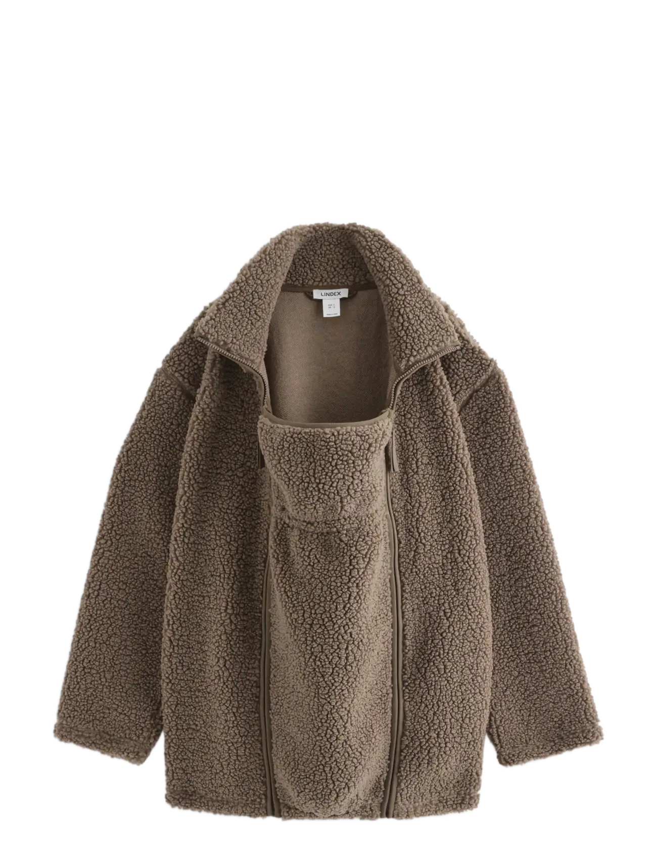 Lindex MOM teddy jacket with detachable panel - Lindex - LIGHT DUSTY BROWN / brown