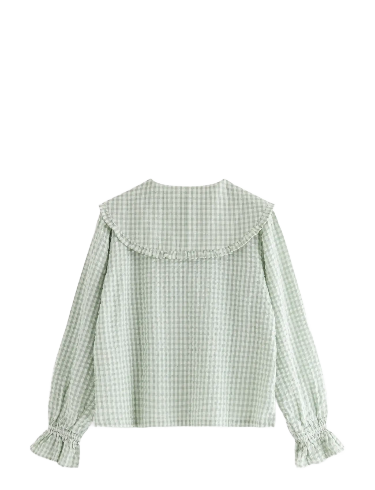 Lindex - Pyjama shirt in seersucker - light dusty green - 2