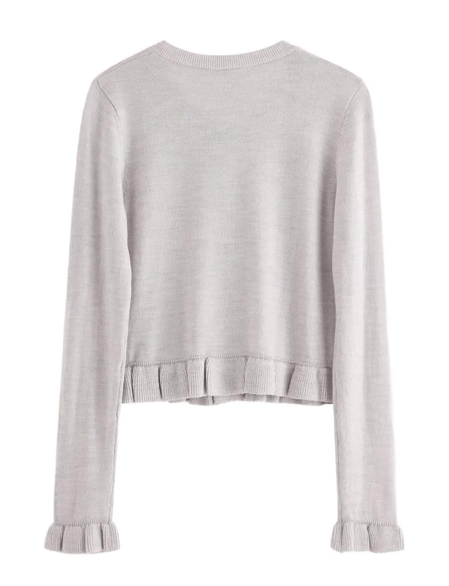 Lindex - Cardigan in merino wool - cardigans - light grey melange - 1