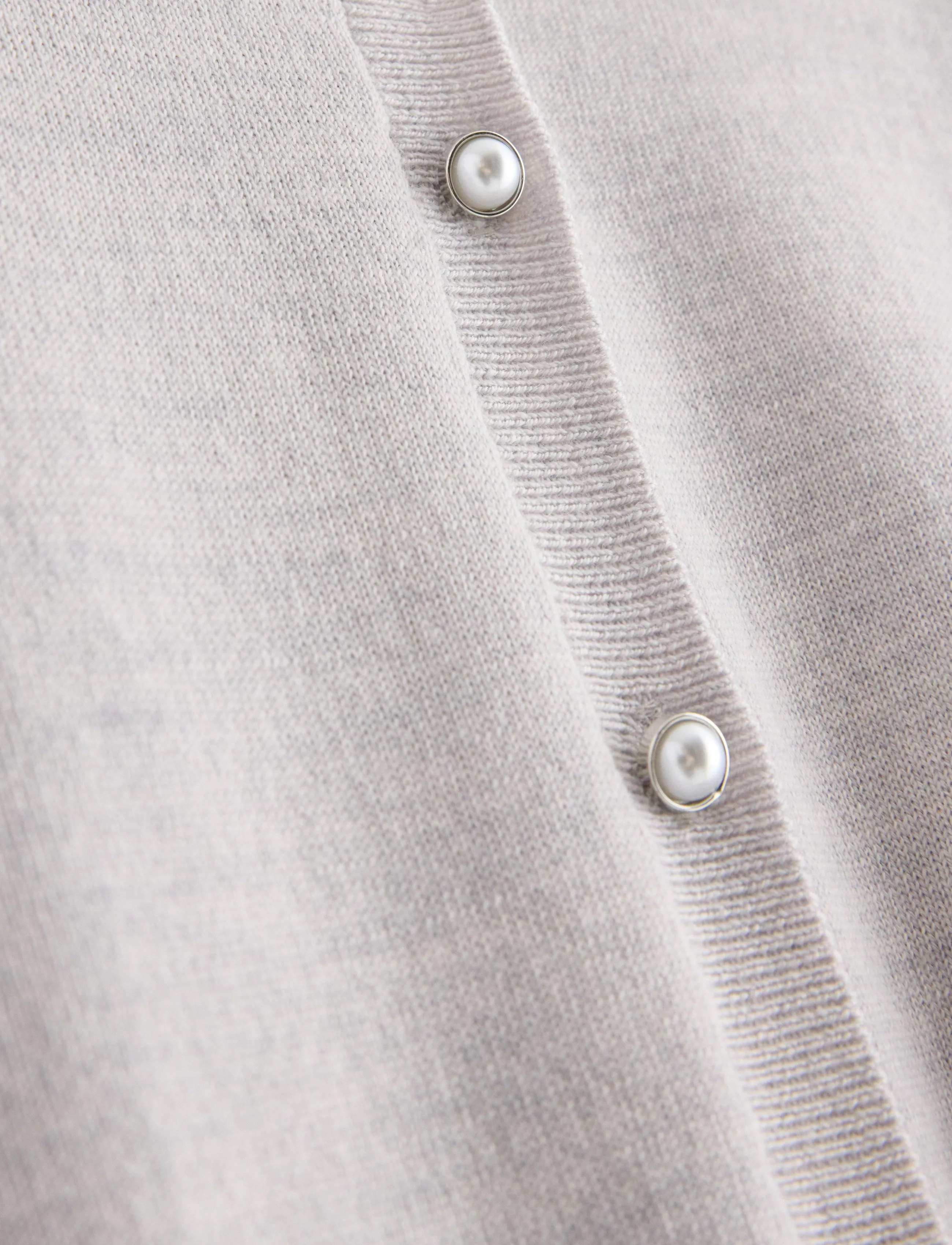 Lindex - Cardigan in merino wool - cardigans - light grey melange - 2