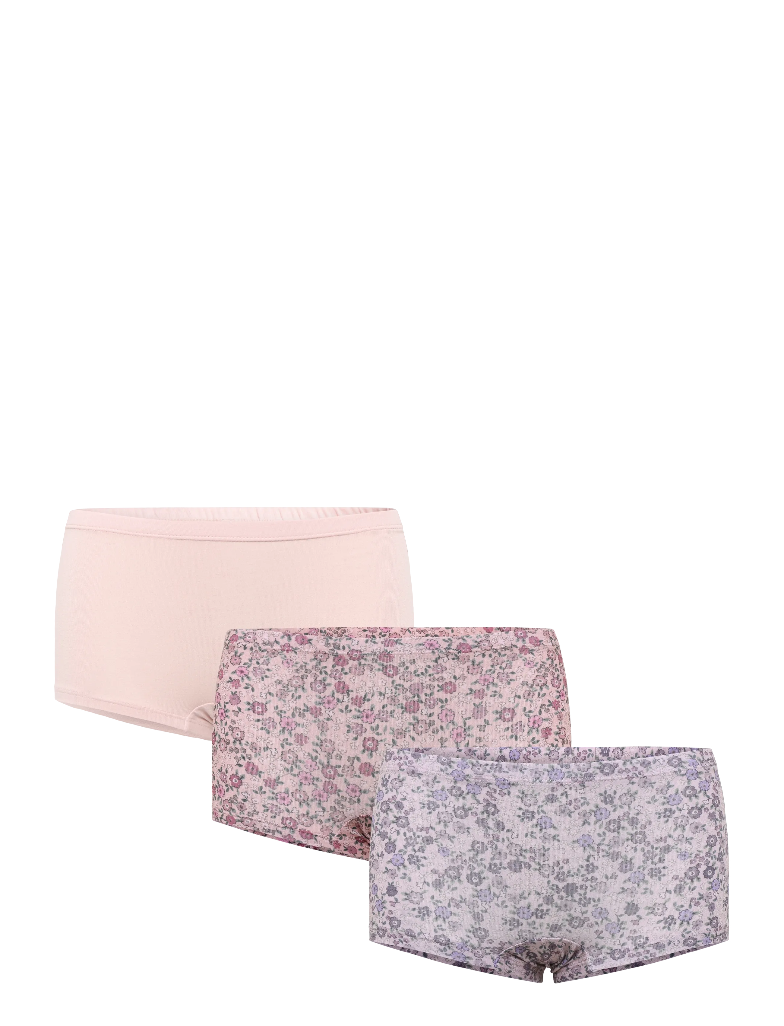Lindex Boxer 3p Miniflower AOP - Tøj - DUSTY PINK / pink/rose