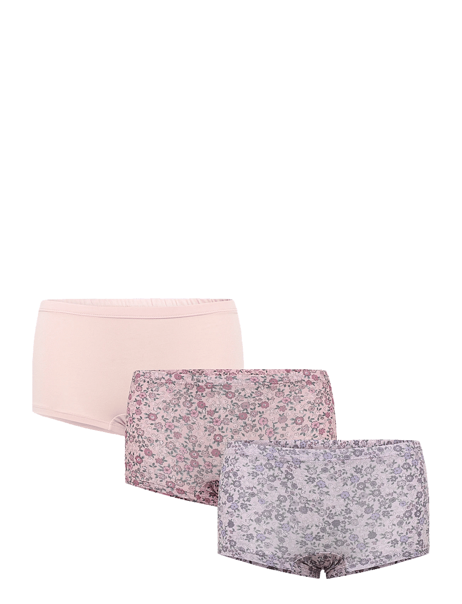 Lindex - Boxer 3p Miniflower AOP - trusser - dusty pink - 0