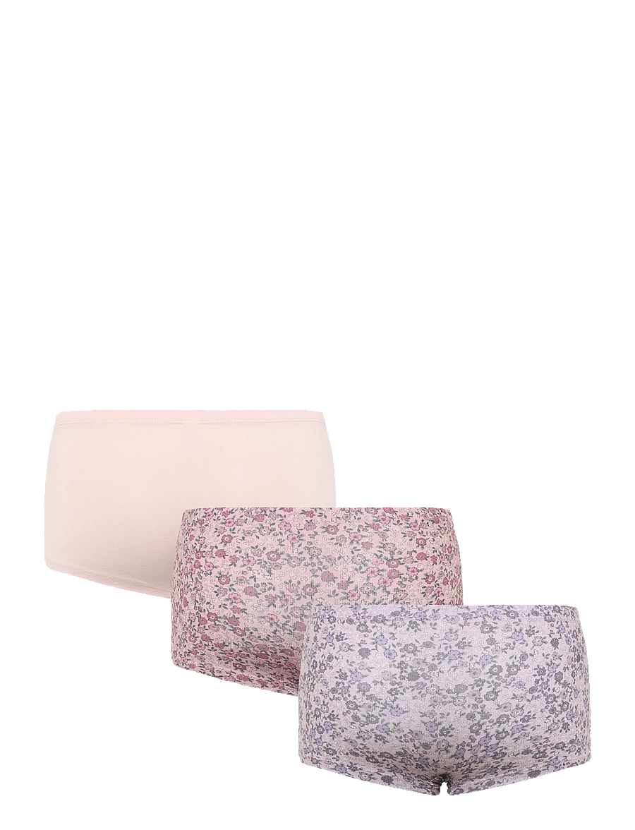 Lindex - Boxer 3p Miniflower AOP - trusser - dusty pink - 1