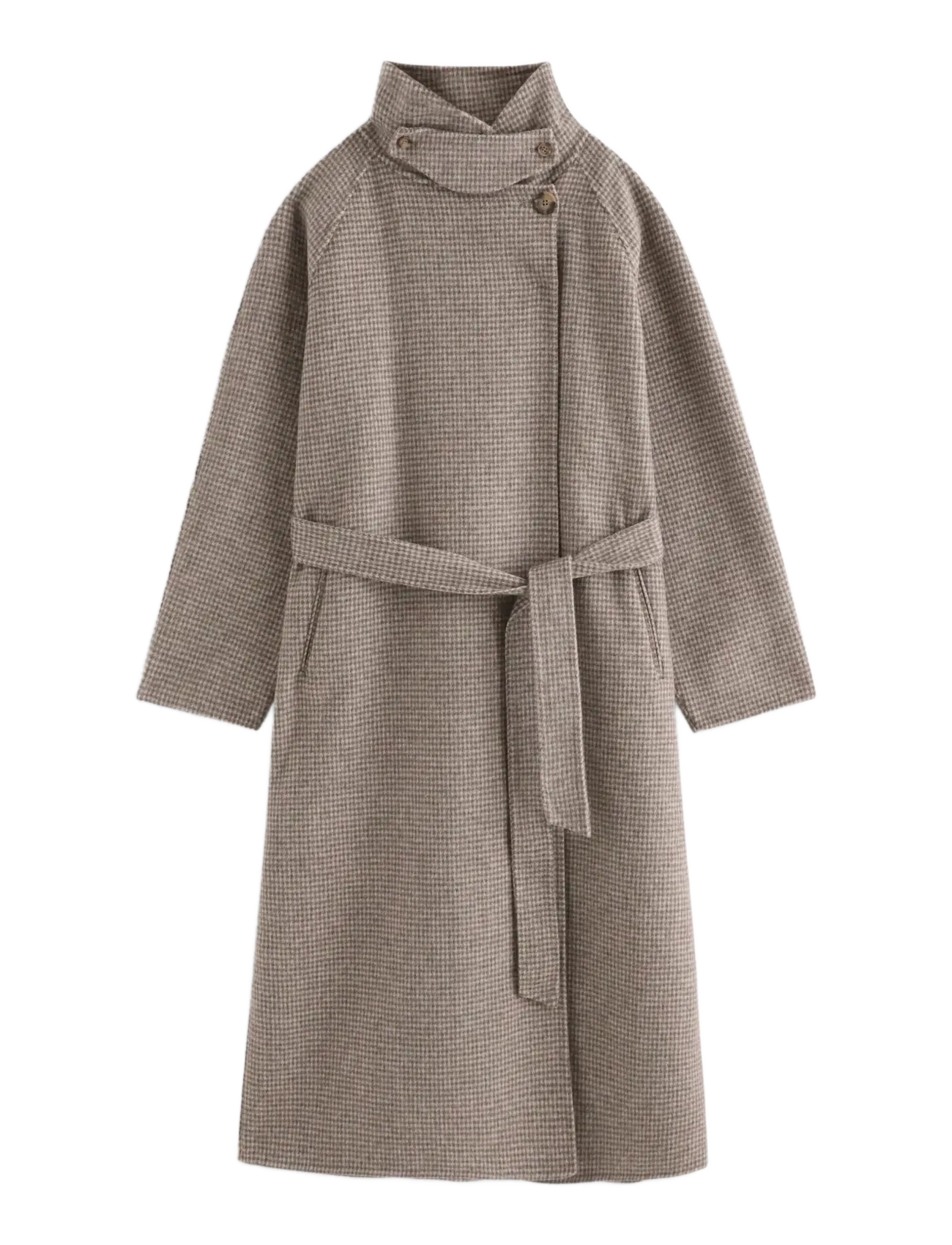 Lindex - Checked coat in wool blend - winterjacken - dark khaki - 1