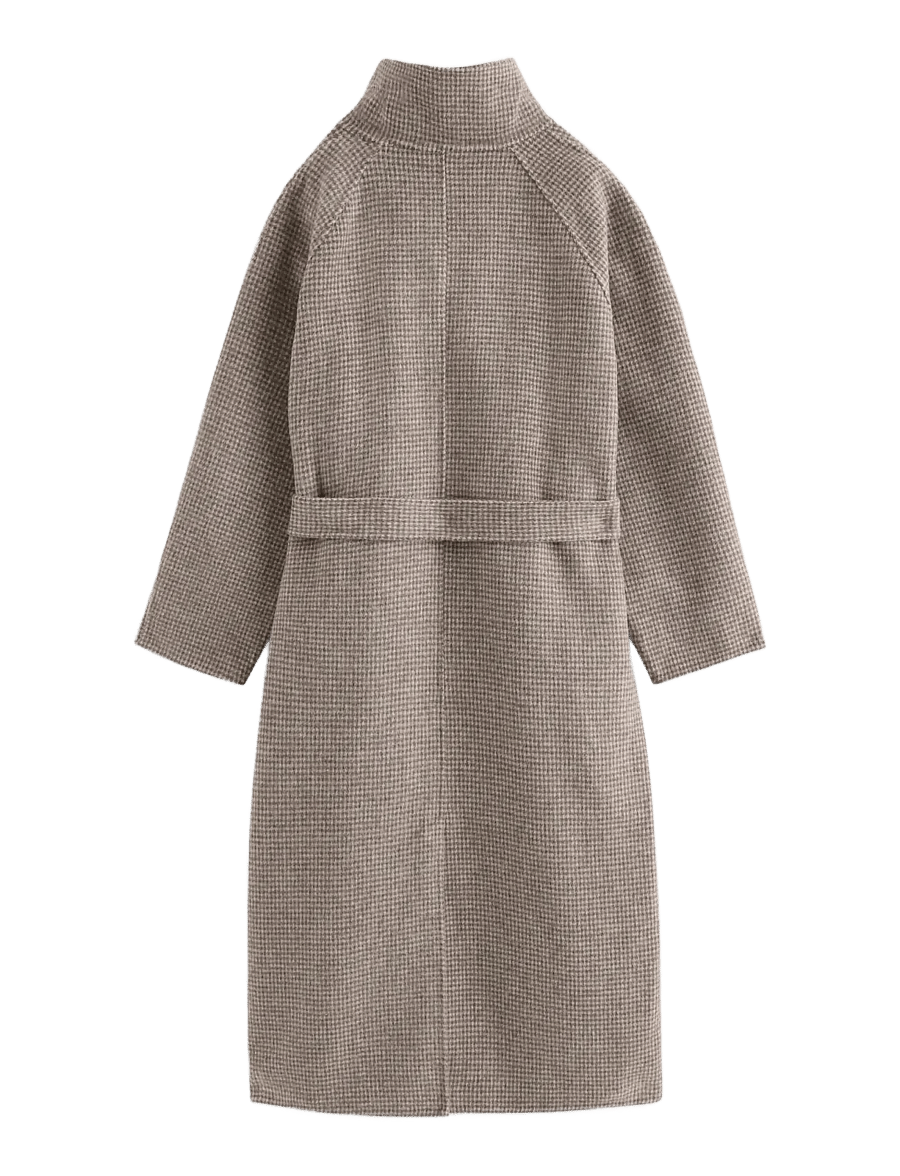 Lindex - Checked coat in wool blend - winterjacken - dark khaki - 2