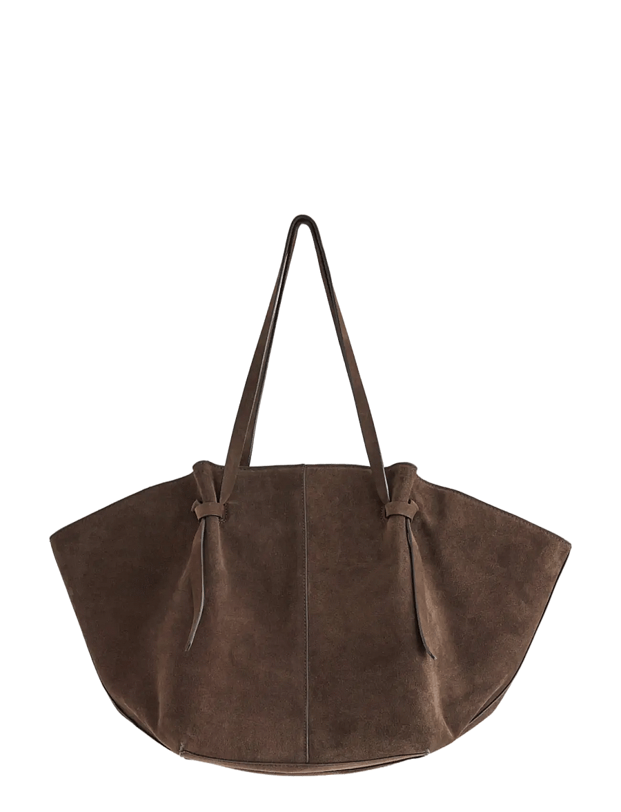 Lindex - Tote bag in suede - kandekotid - dark brown - 0