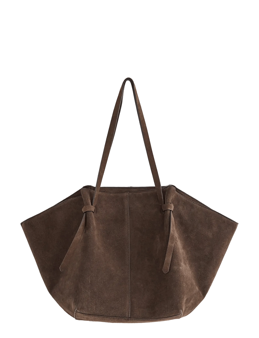 Lindex - Tote bag in suede - kandekotid - dark brown - 1