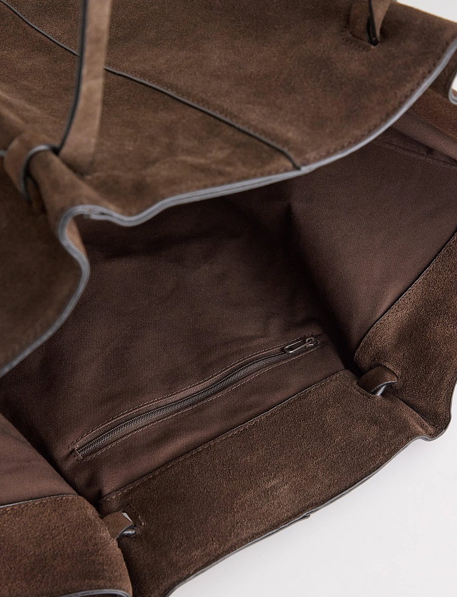 Lindex - Tote bag in suede - kandekotid - dark brown - 2