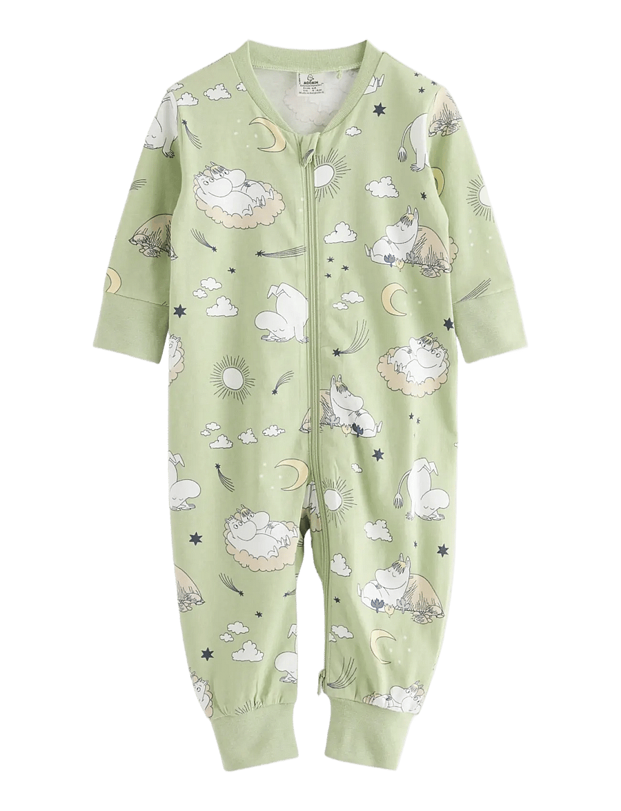 Lindex - Moomin Pyjama onesie - natdragter - light dusty green - 0