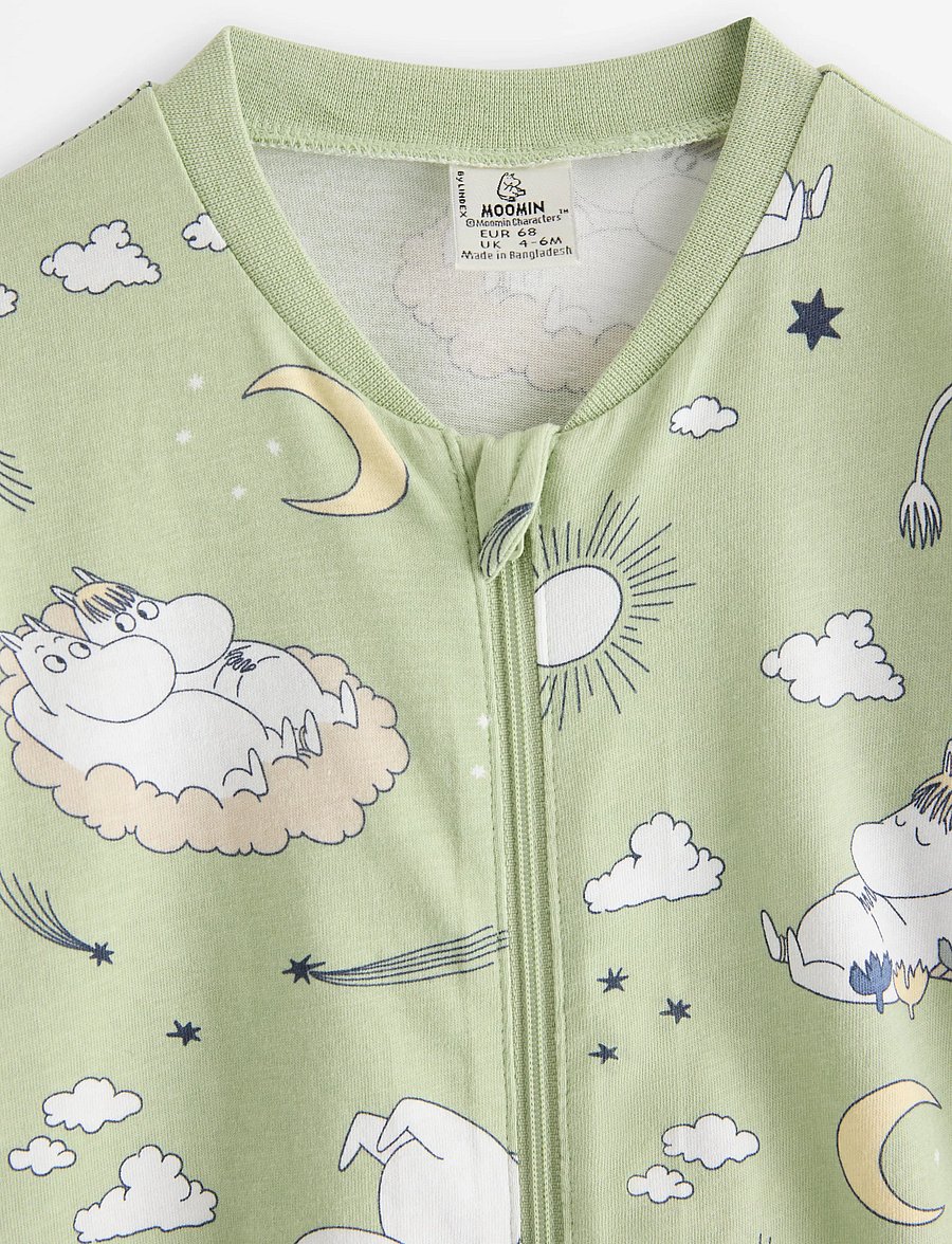 Lindex - Moomin Pyjama onesie - natdragter - light dusty green - 2