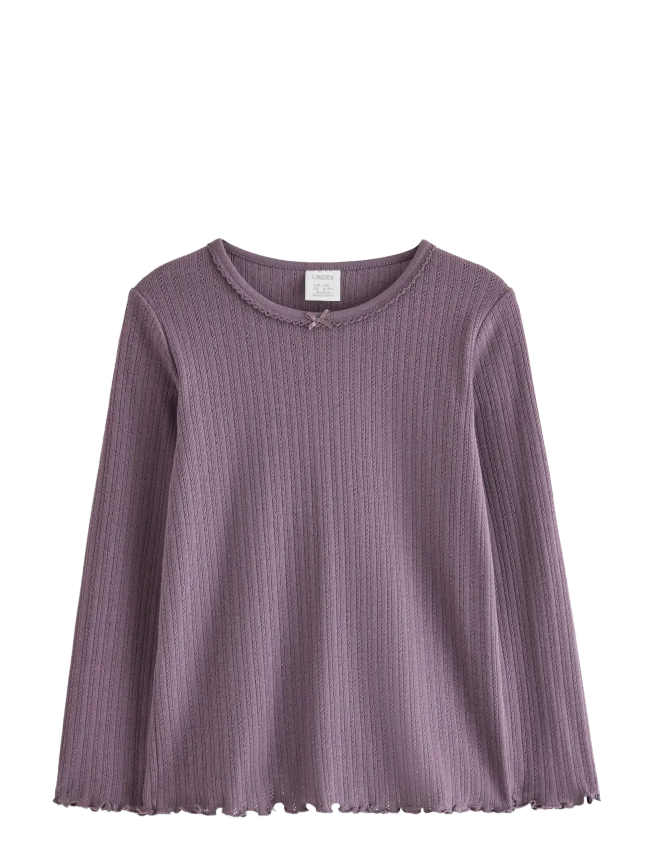 Lindex Long-sleeved top in pointelle - Toppar & T-shirts - LIGHT DUSTY LILAC / purple