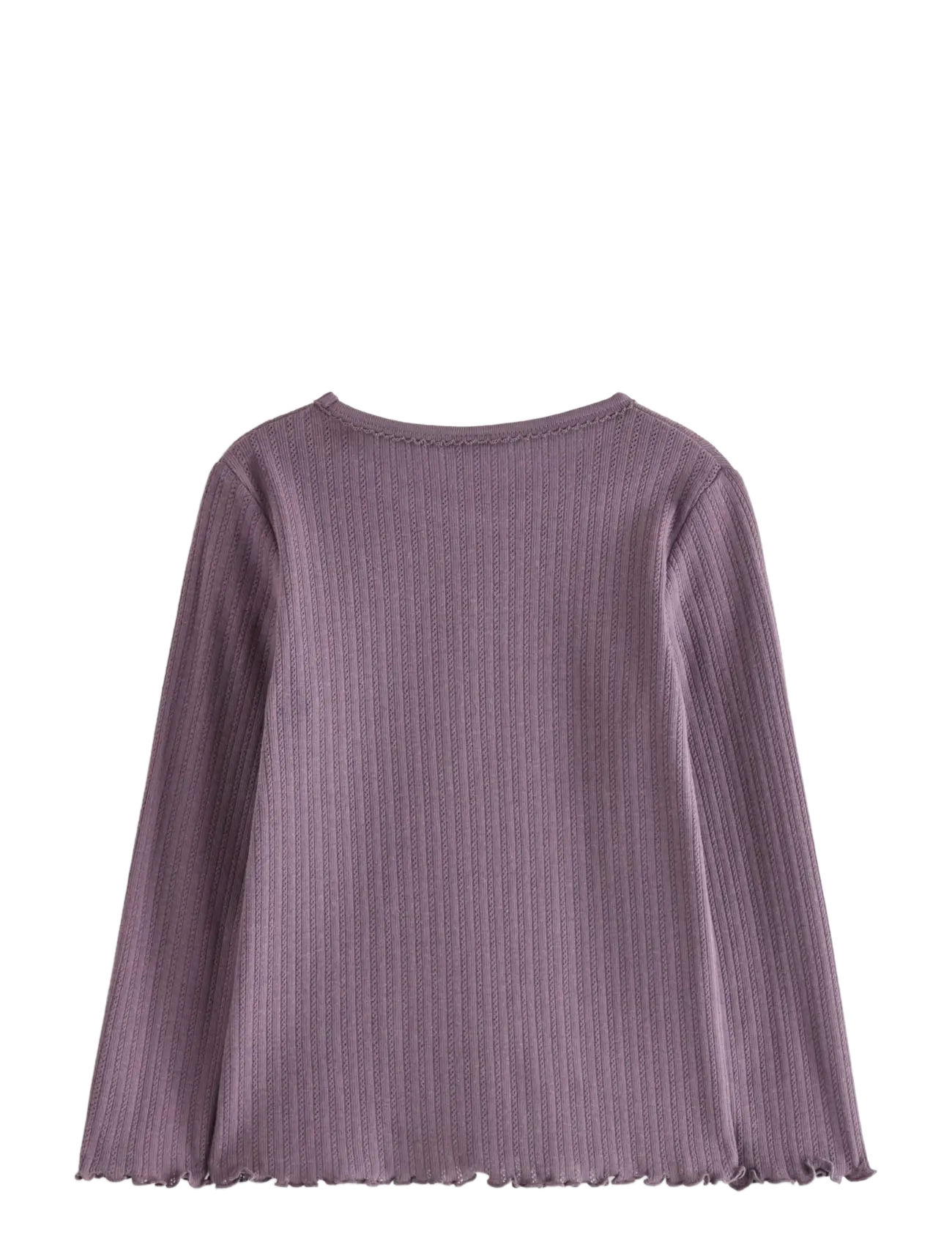 Lindex - Long-sleeved top in pointelle - långärmade t-shirts - light dusty lilac - 1