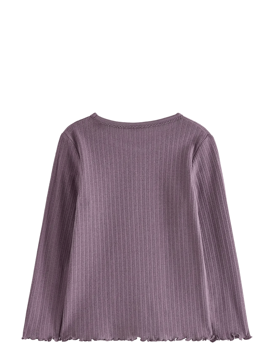 Lindex - Long-sleeved top in pointelle - langärmelig - light dusty lilac - 1
