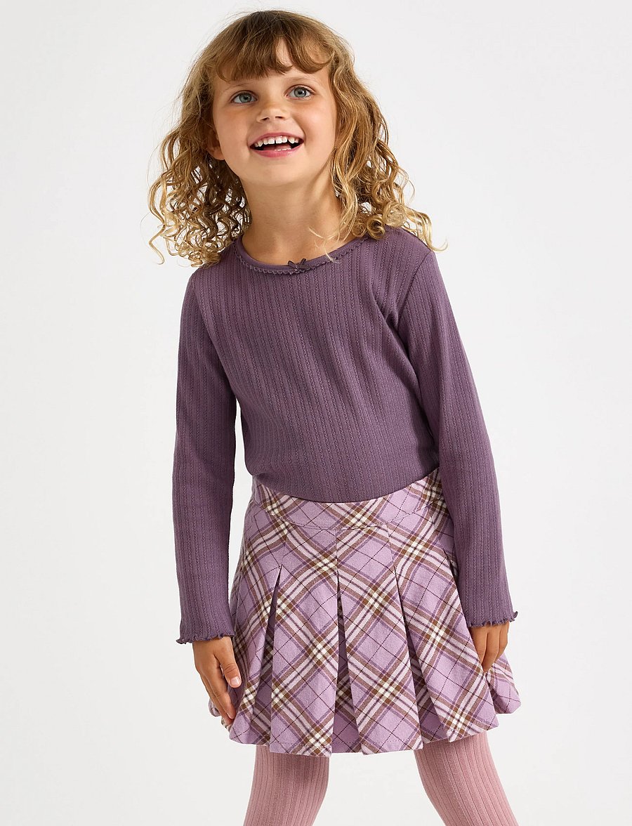 Lindex - Long-sleeved top in pointelle - langärmelig - light dusty lilac - 0