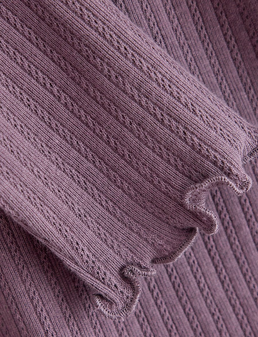 Lindex - Long-sleeved top in pointelle - langärmelig - light dusty lilac - 2