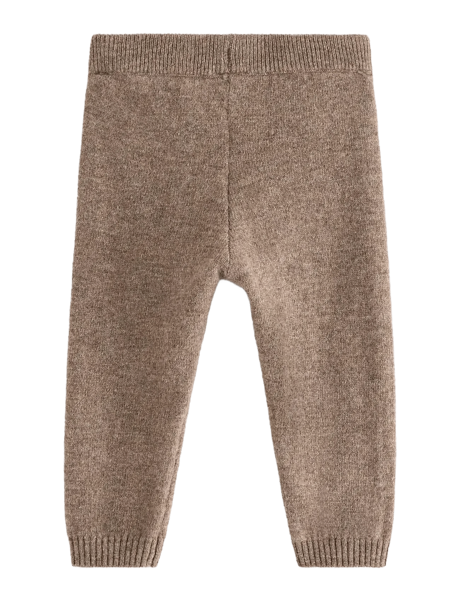 Lindex - Fine-knit leggings in merino wool - retuusid - brown melange - 1