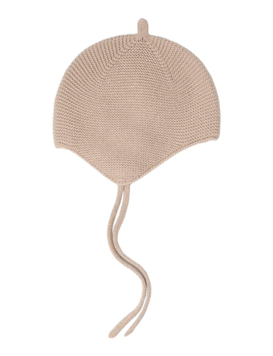 Lindex - Bonnet in merino wool - babyhuer - beige melange - 0
