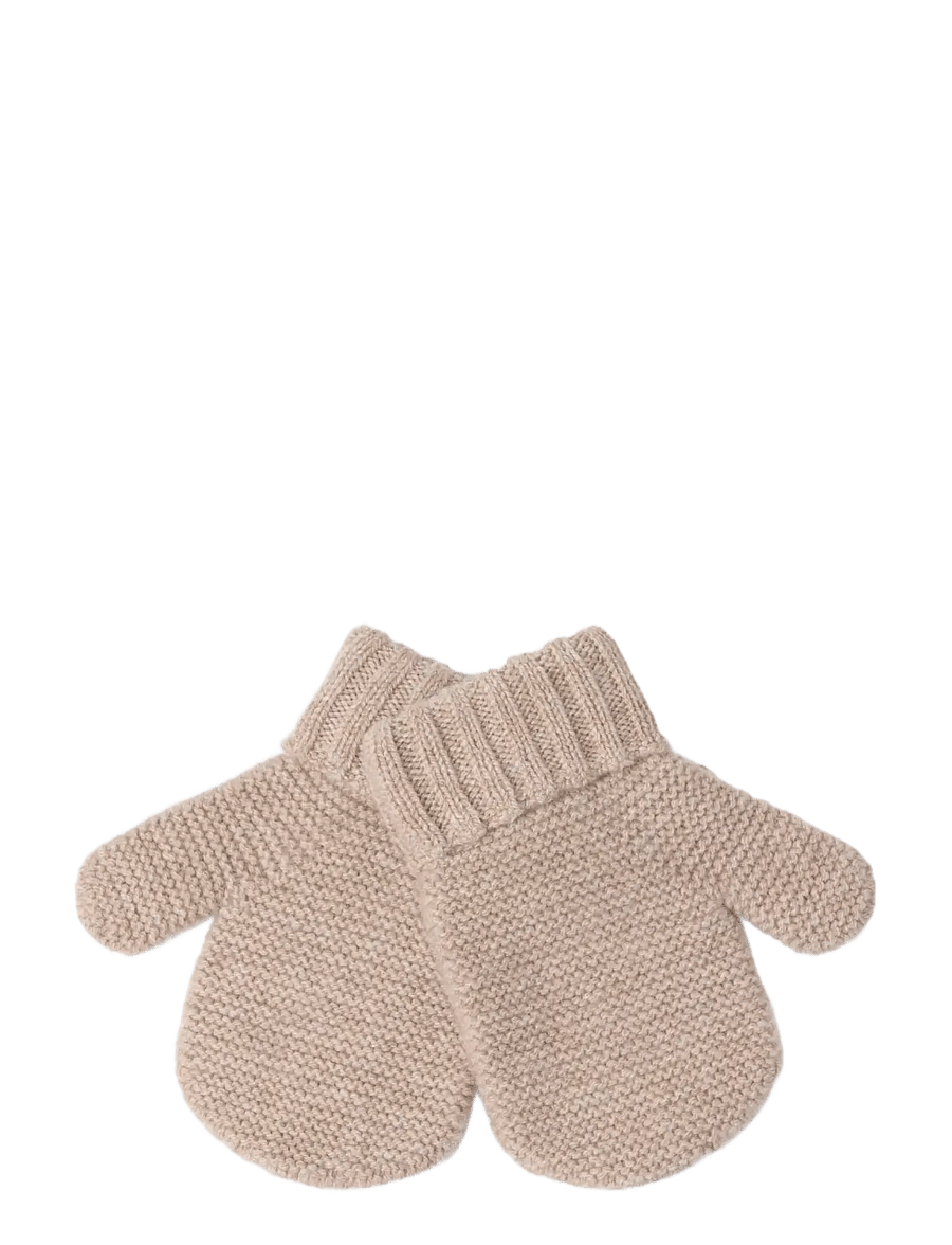 Lindex - Mittens in merino wool - handsker - beige melange - 0