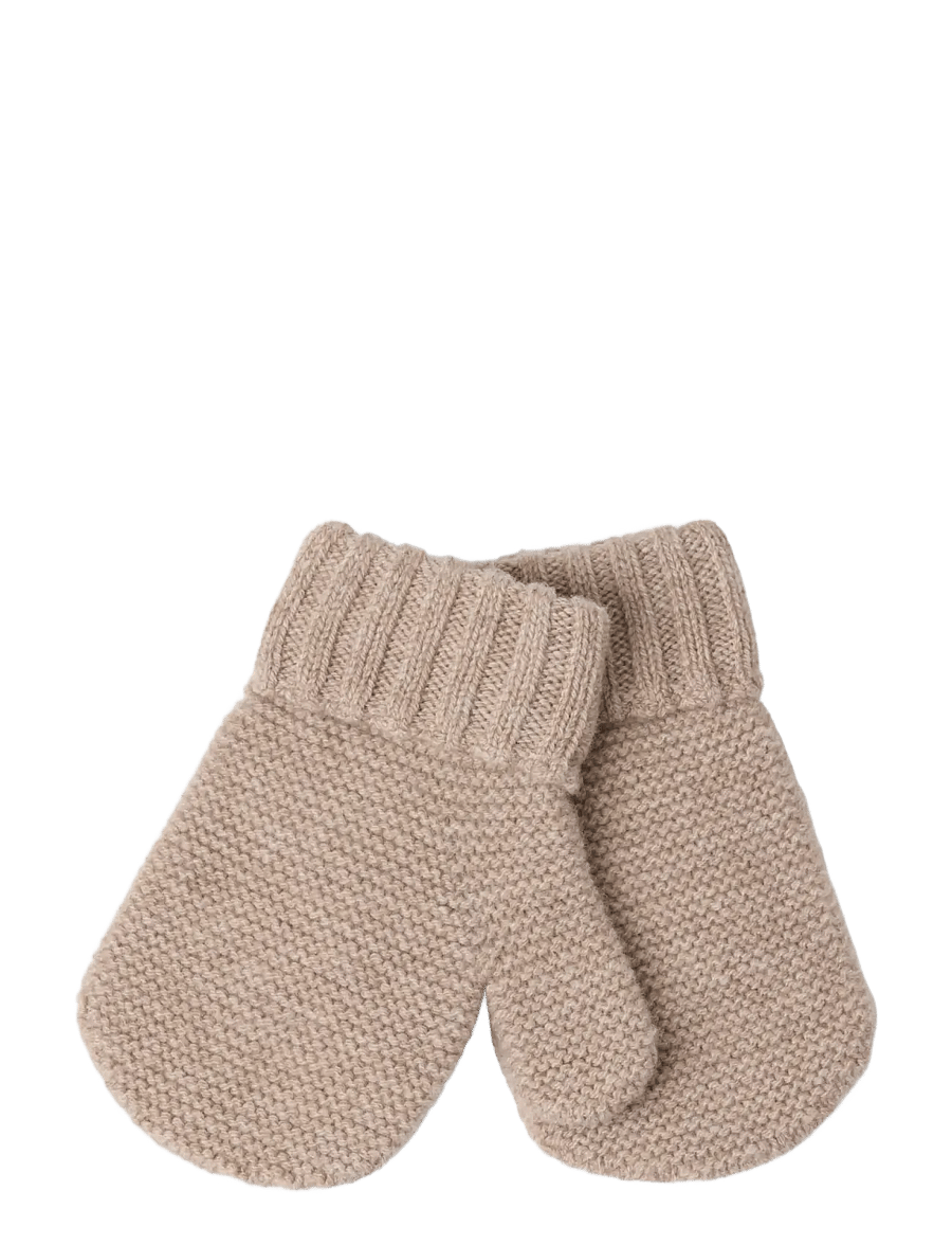 Lindex - Mittens in merino wool - handsker - beige melange - 1