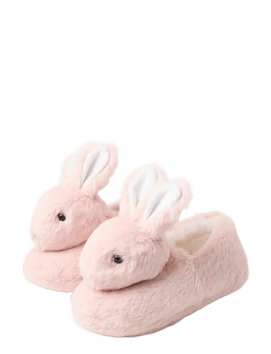 Lindex - Bunny slippers in faux fur - hausschuhe - light dusty pink - 0