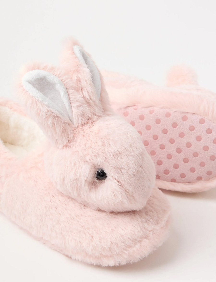 Lindex - Bunny slippers in faux fur - hausschuhe - light dusty pink - 2