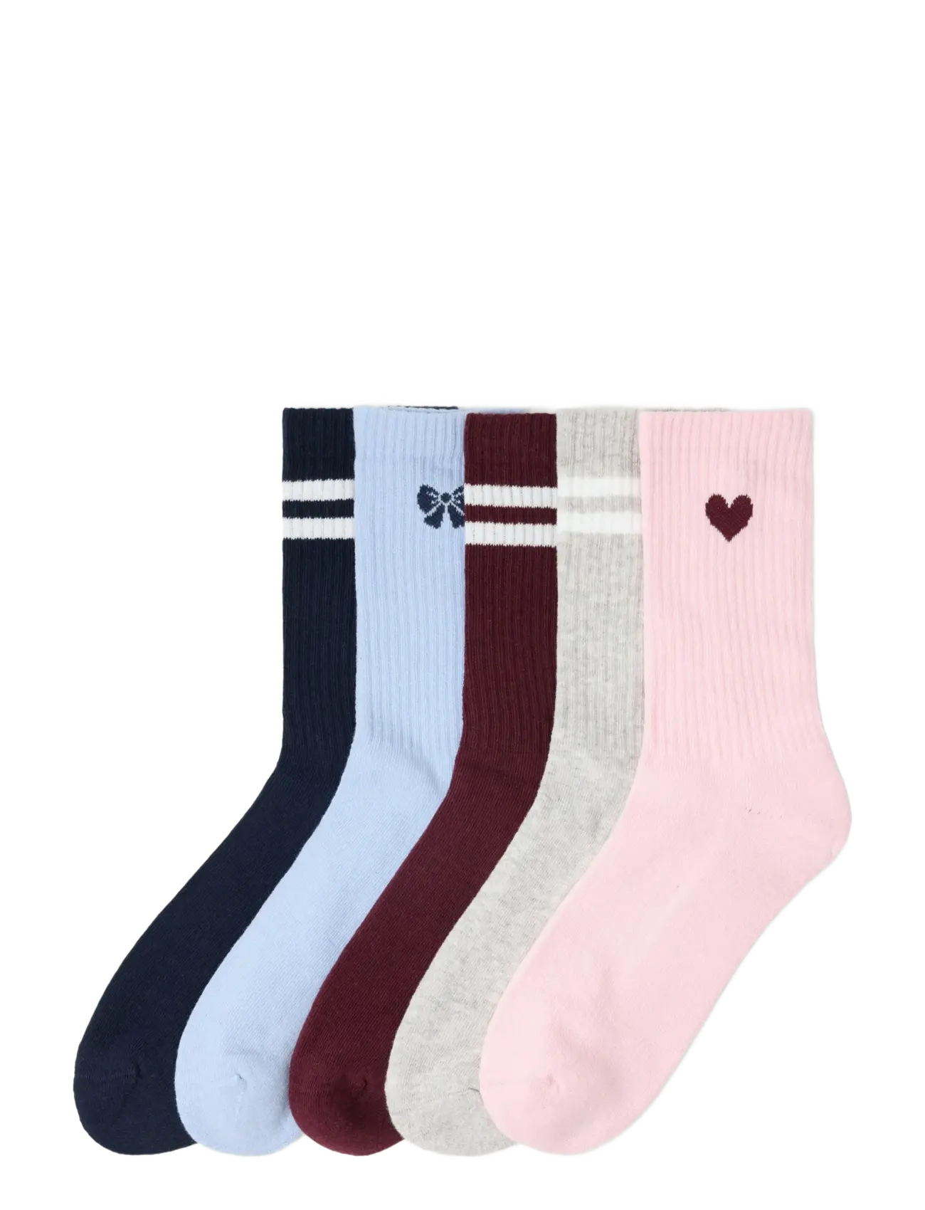 Lindex 5-pack socks - Lindex - DARK DUSTY RED / burgundy