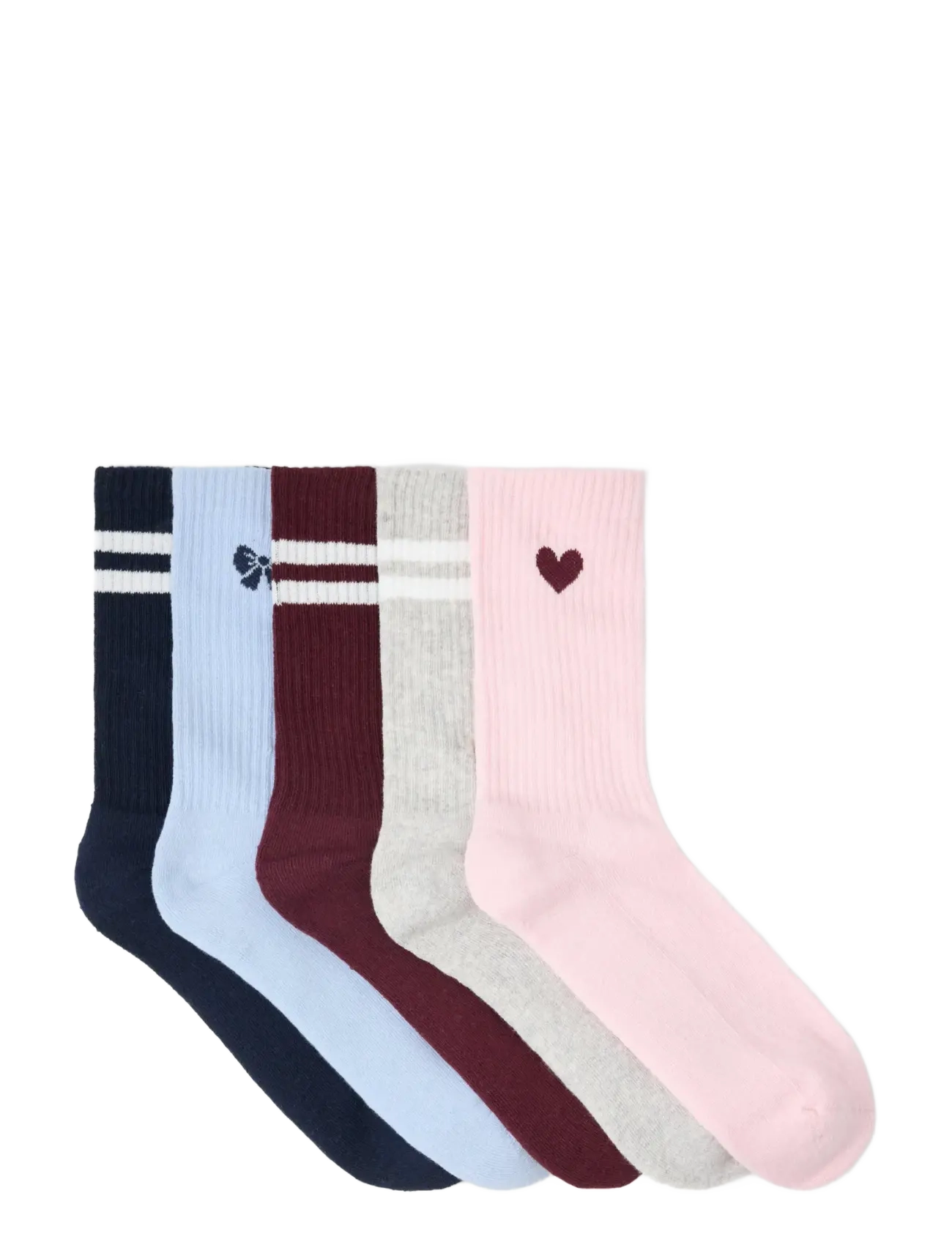 Lindex - 5-pack socks - dark dusty red - 1