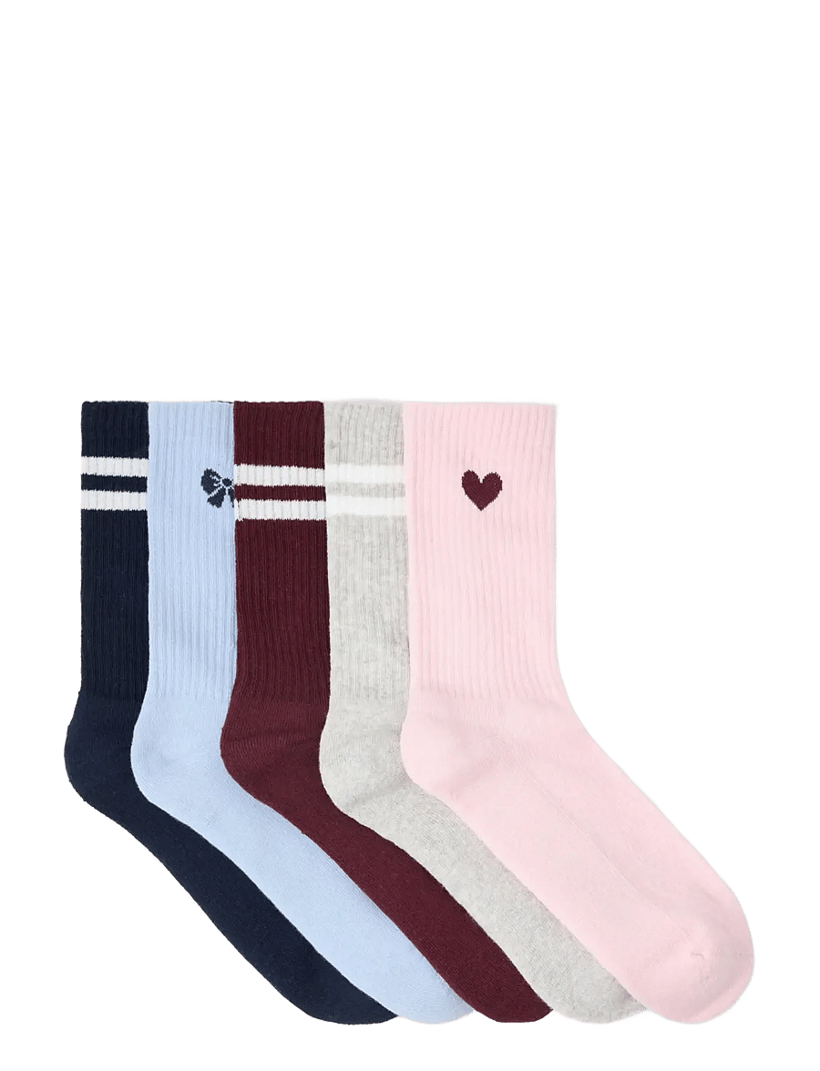 Lindex - 5-pack socks - strümpfe - dark dusty red - 1