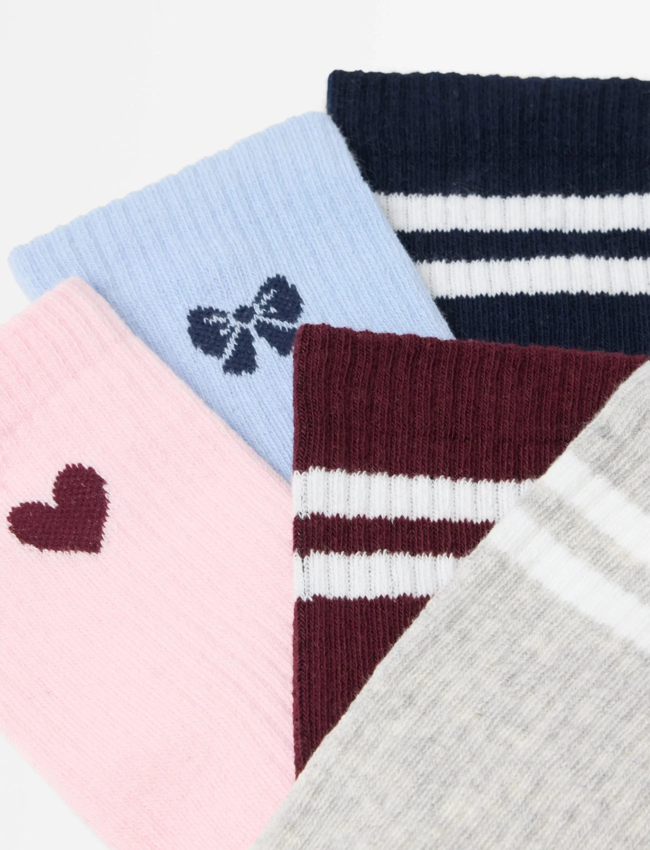 Lindex - 5-pack socks - dark dusty red - 2