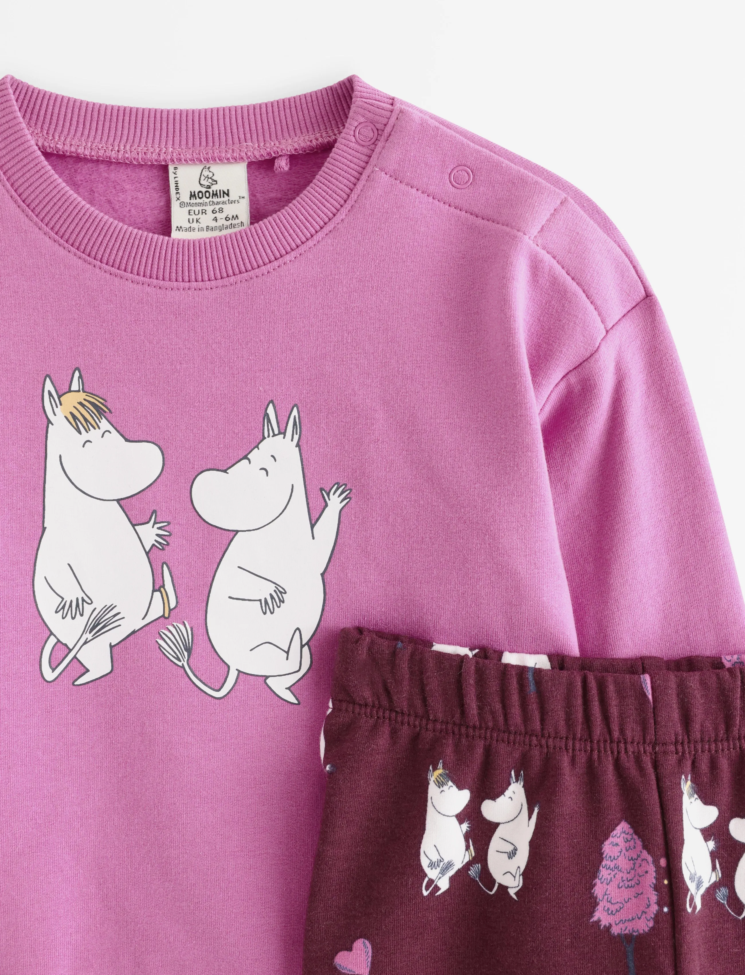 Lindex - Moomin set - sæt med langærmet t-shirt - dusty pink - 2