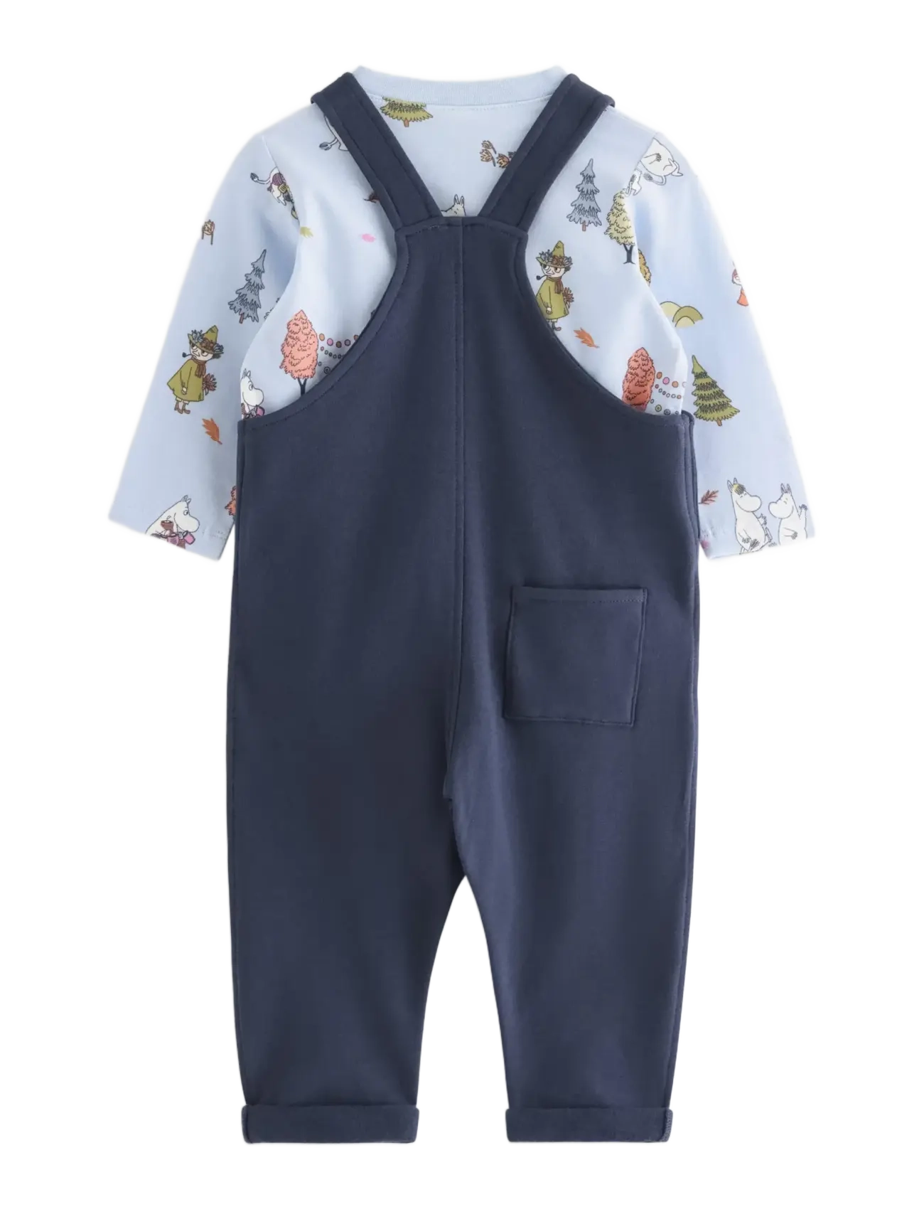 Lindex - Moomin set bib trousers and top - sæt med langærmet t-shirt - light blue - 1
