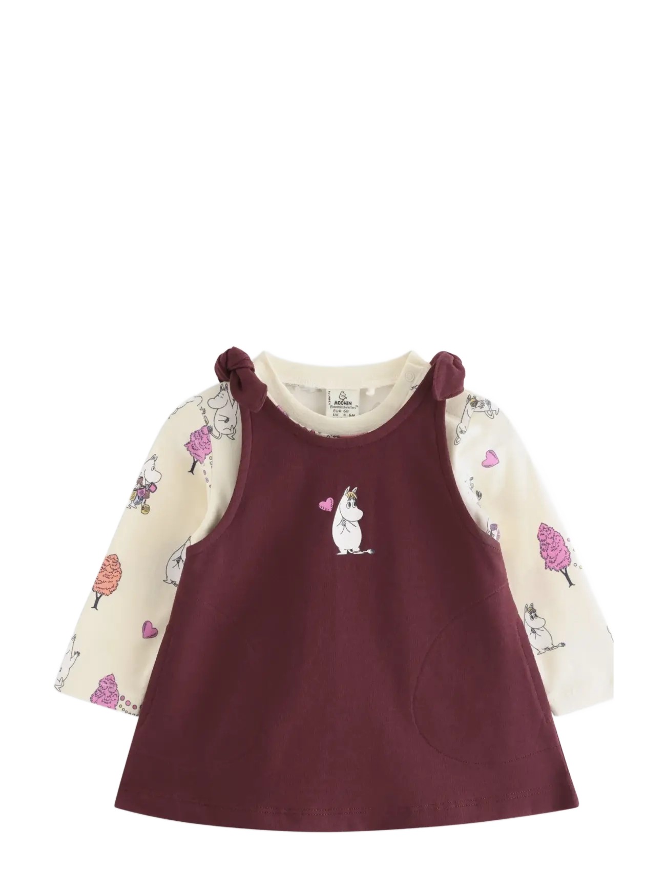 Lindex Moomin set with top and dress - Mumin - WHITE / burgundy